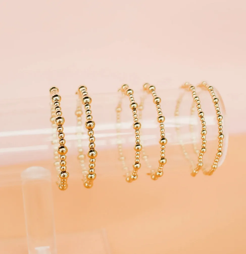Gold Beaded Stretch Bracelets