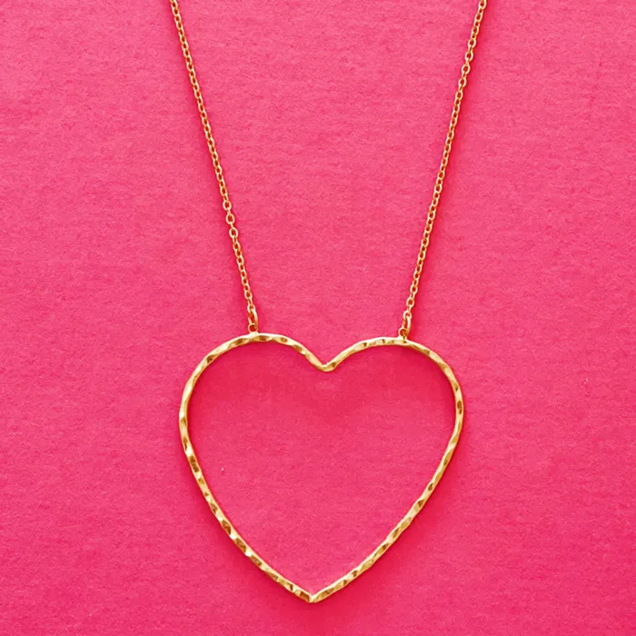 Gold Big Heart Necklace