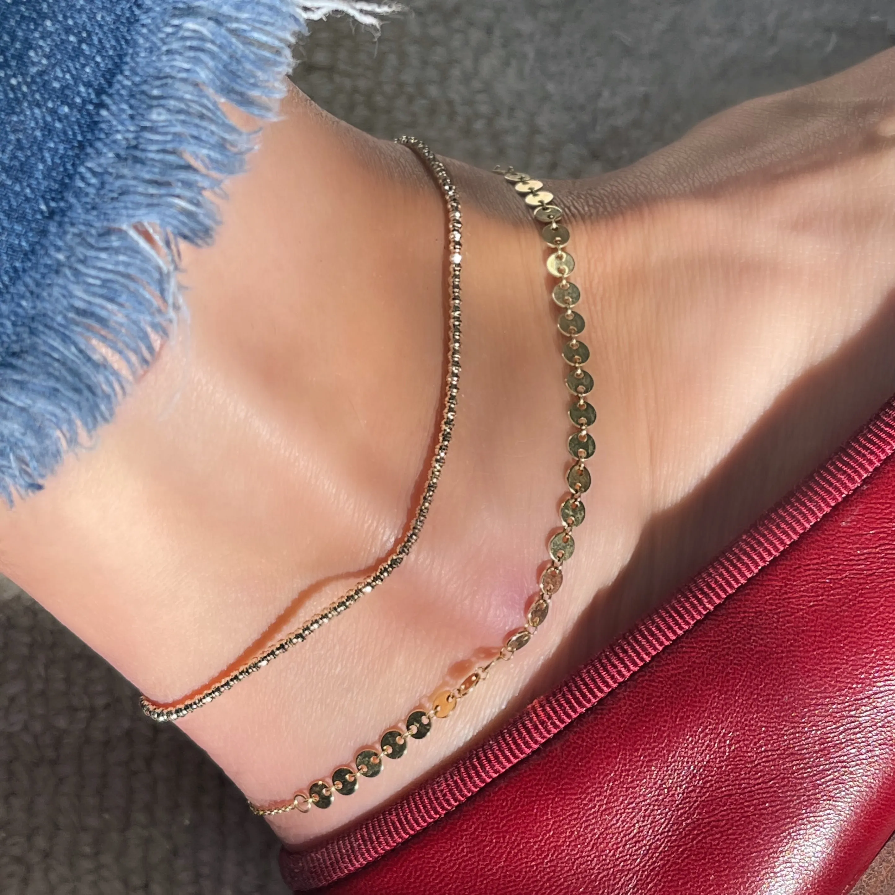 Gold Disk Anklet
