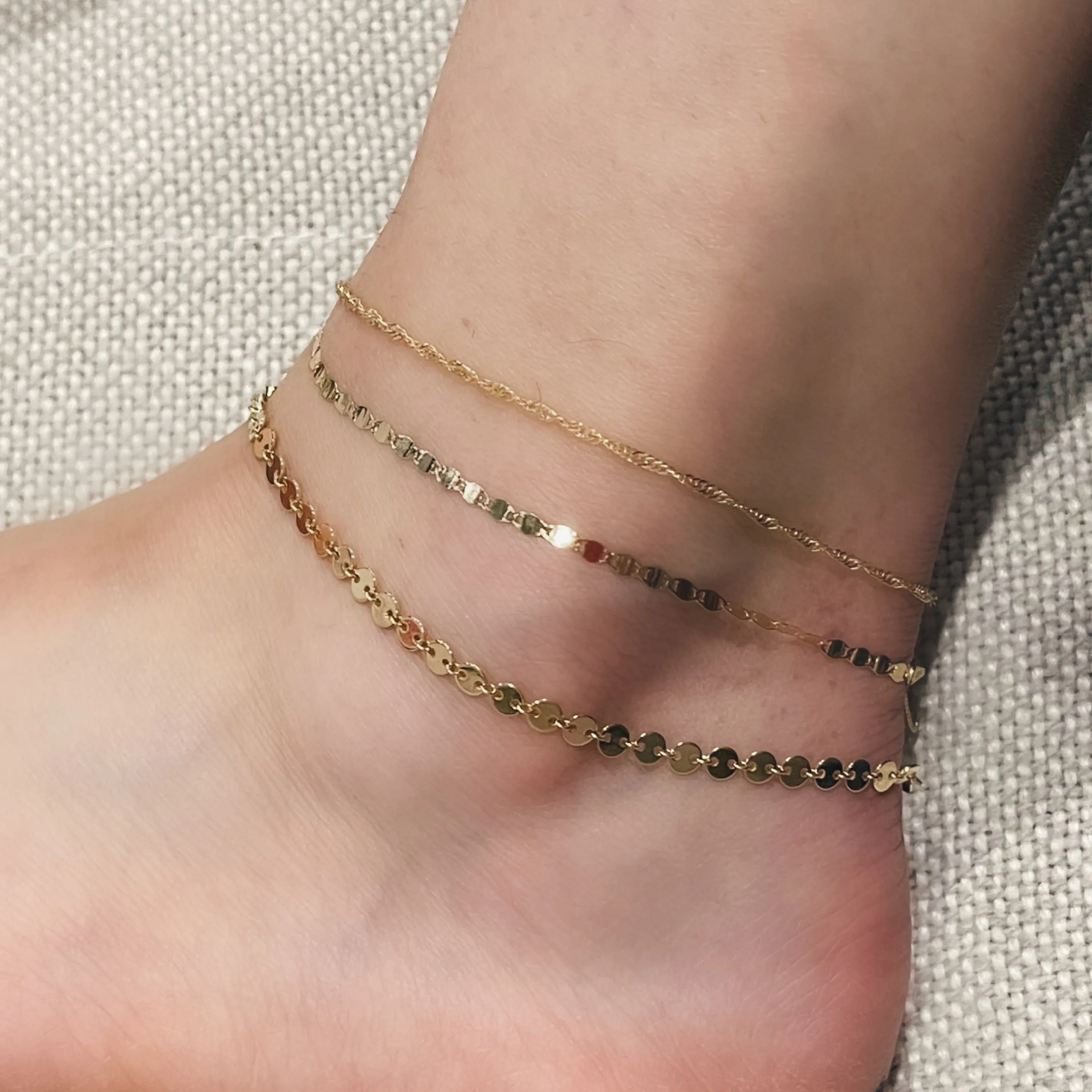 Gold Disk Anklet