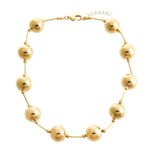 Gold Filled Solid Large Ball X Bar Necklace