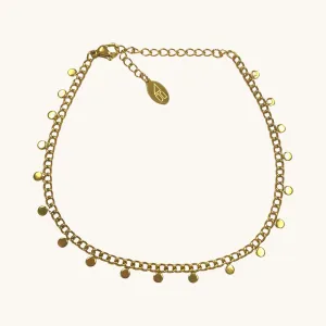 Gold Mini Disk Anklet