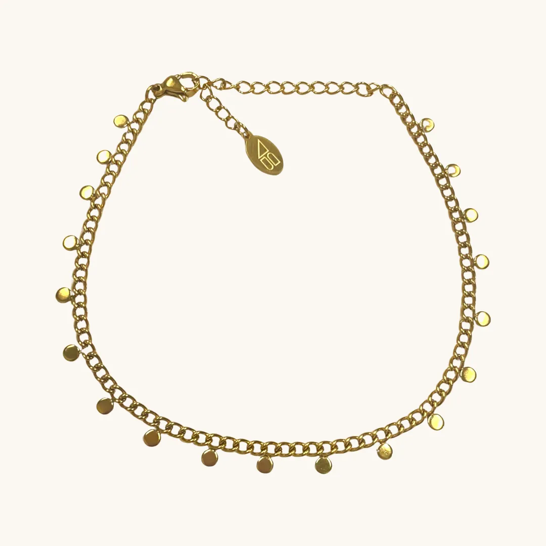 Gold Mini Disk Anklet