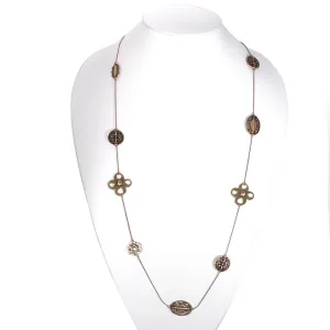 GOLD OXIDIZED CHARMS  NECKLACES #HNN86987GOX (BF12)