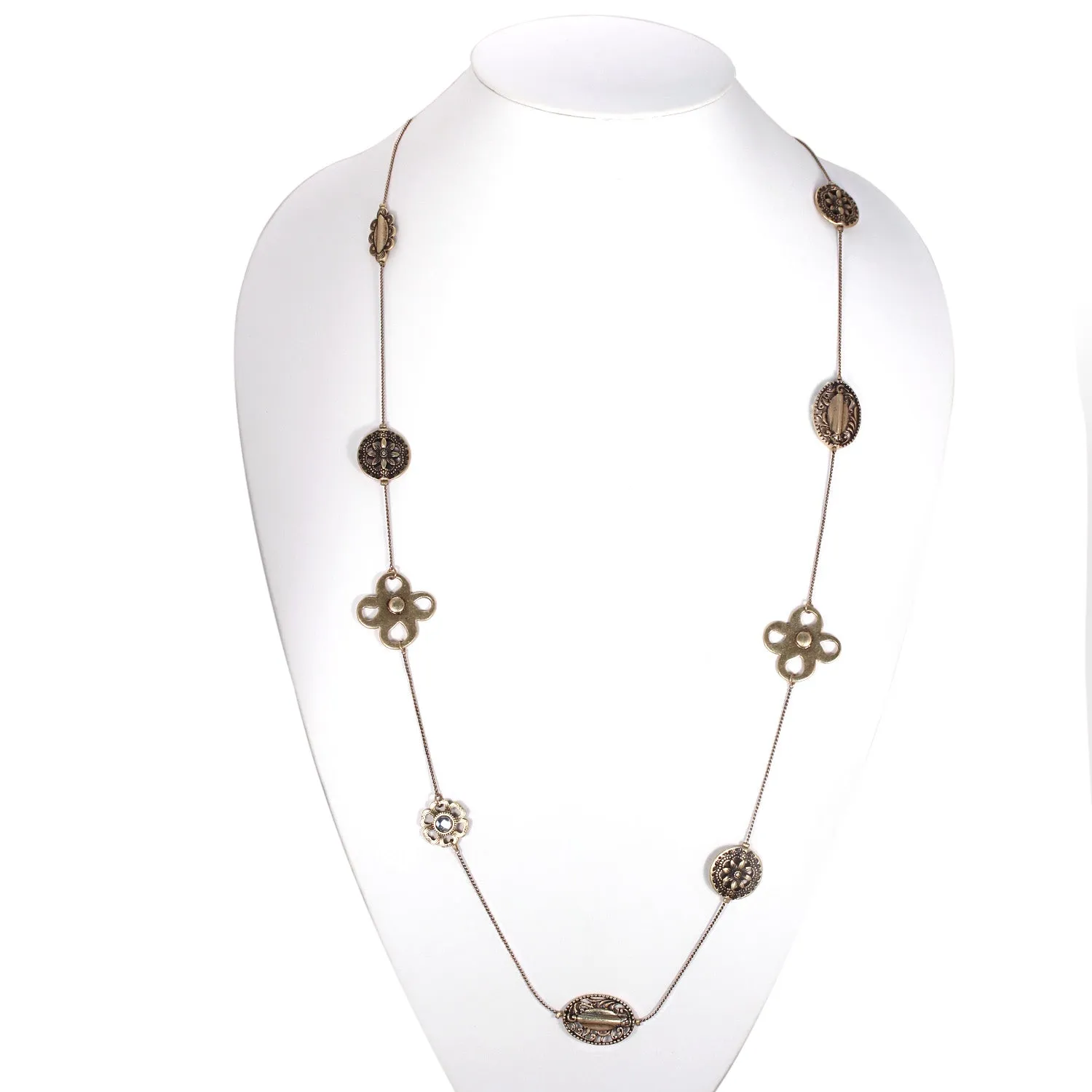 GOLD OXIDIZED CHARMS  NECKLACES #HNN86987GOX (BF12)