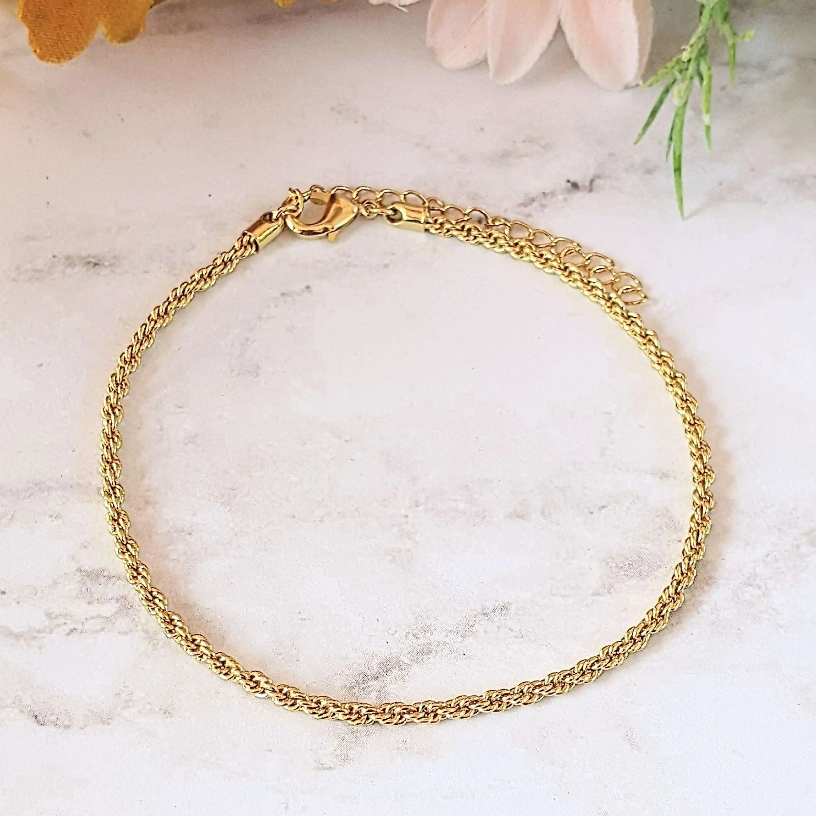 Gold Rope Chain Anklet