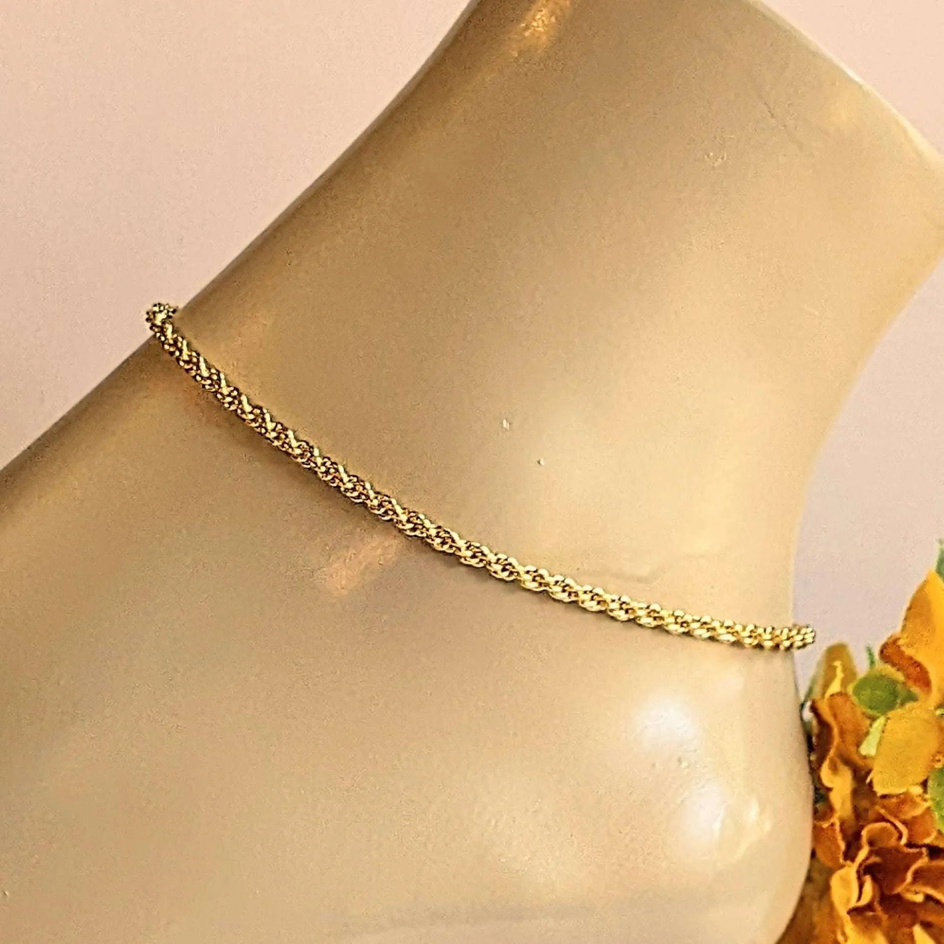 Gold Rope Chain Anklet