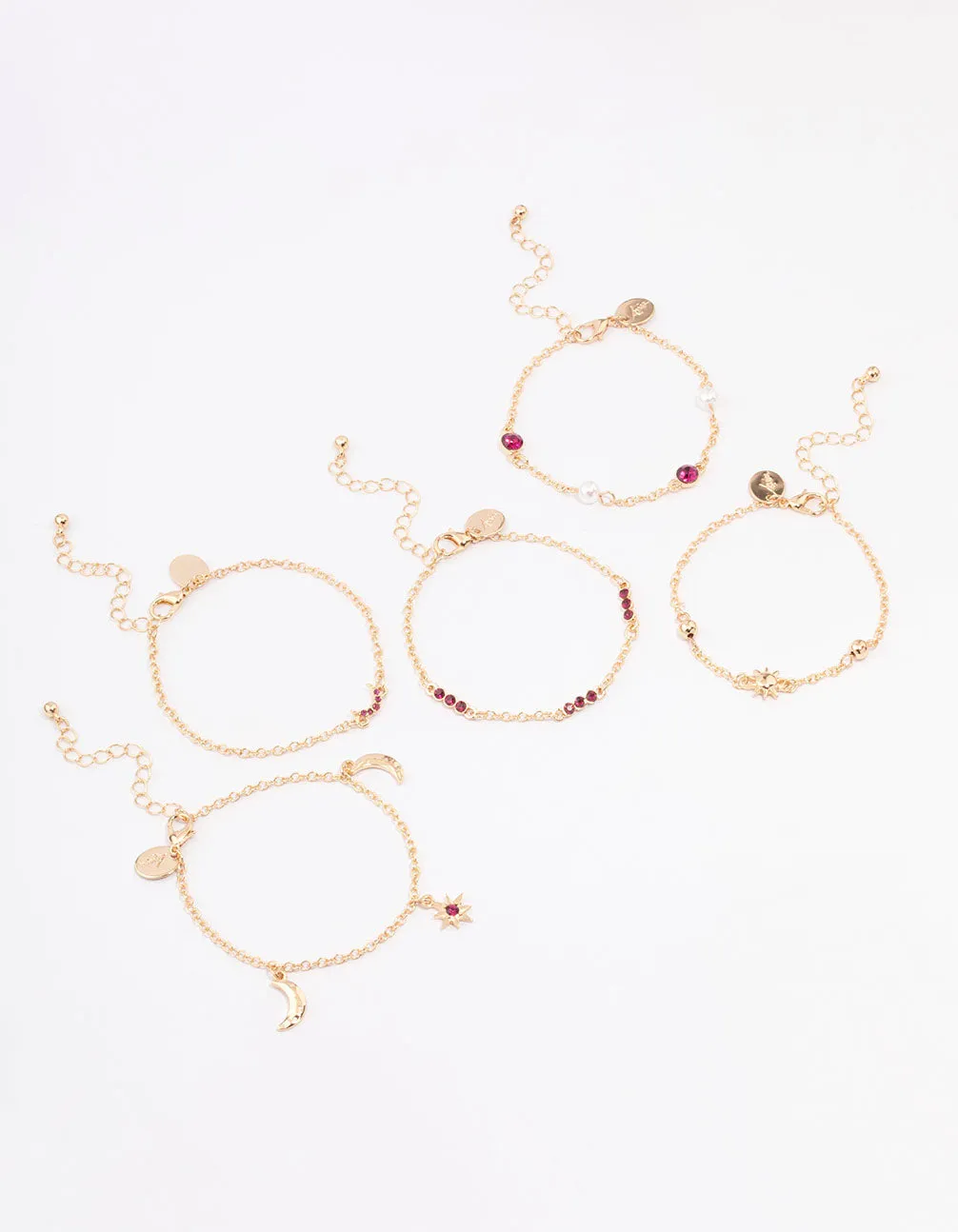 Gold Star Moon Bracelet & Anklet 5-Pack