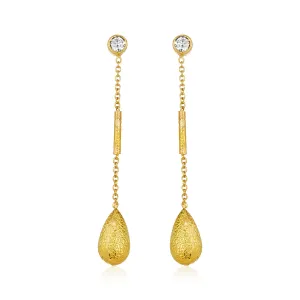 Golden Egg Link Diamond Earrings in 18k