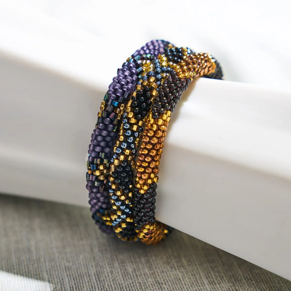 Golden Firework | Himalayan Glass Bead Bracelet