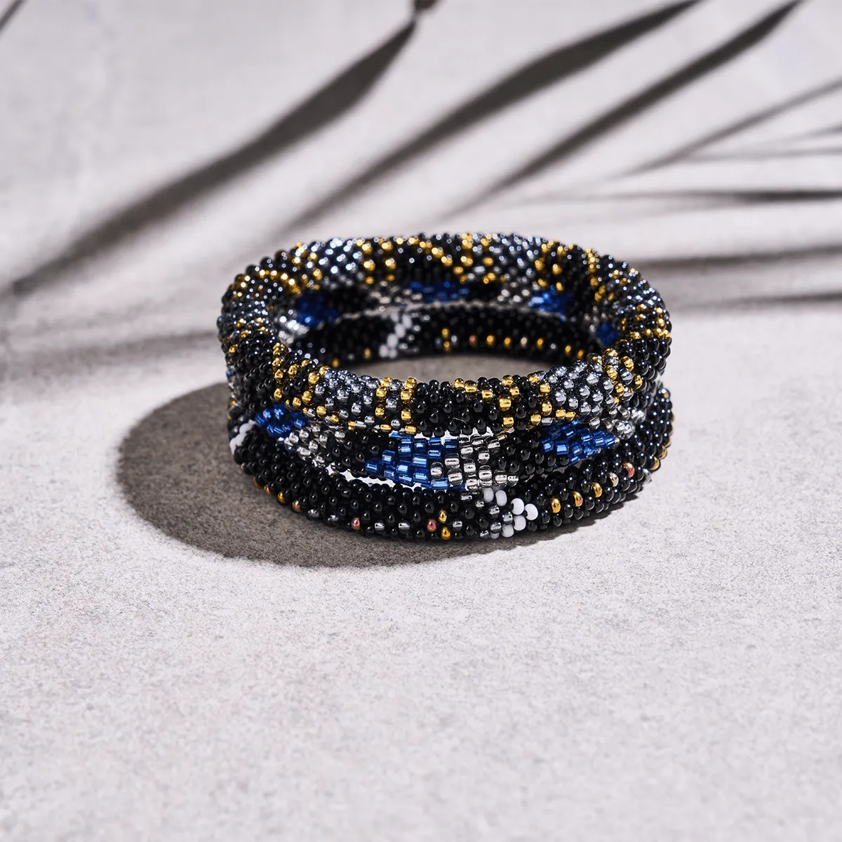 Golden Moonlight | Himalayan Glass Bead Bracelet