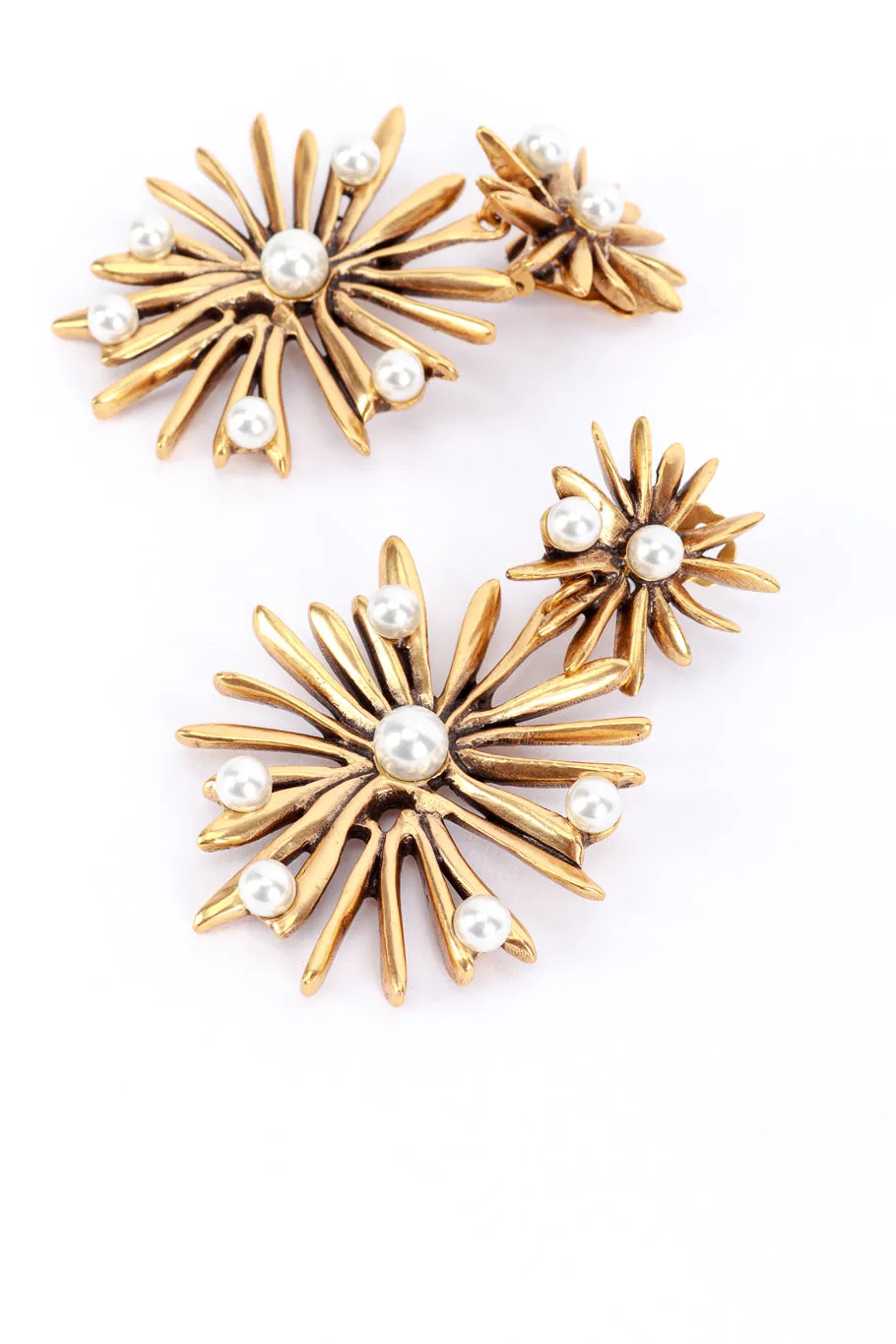 Golden Sunburst Drop Earrings