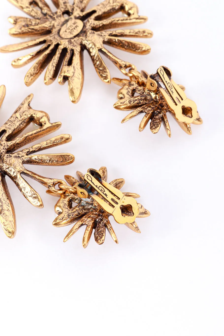 Golden Sunburst Drop Earrings