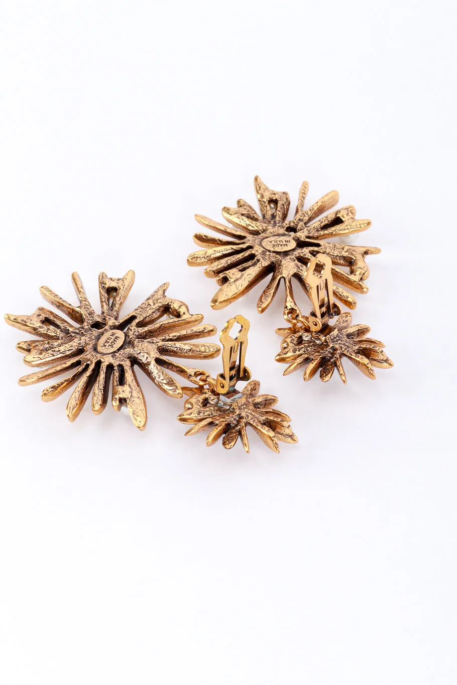 Golden Sunburst Drop Earrings