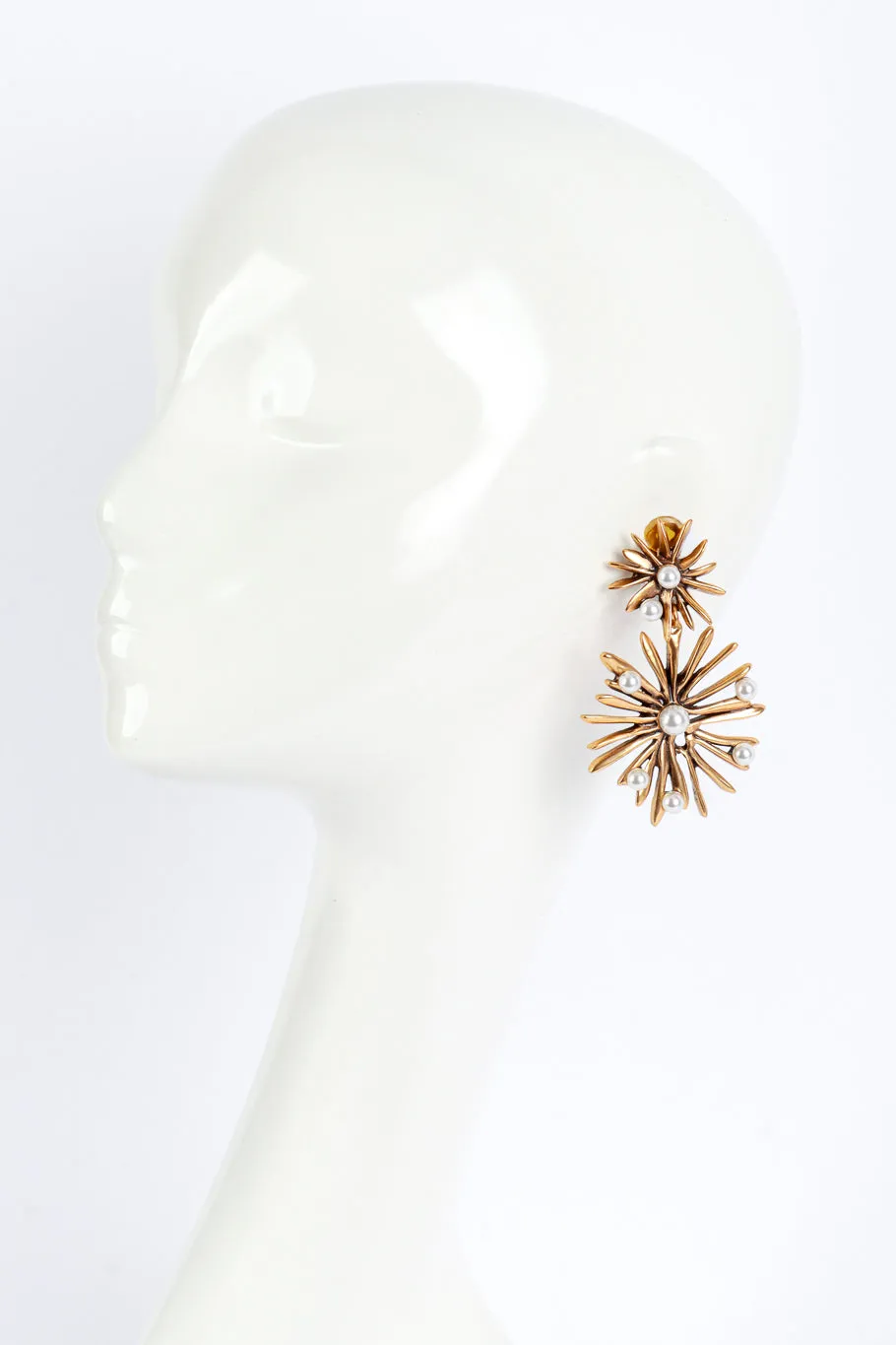 Golden Sunburst Drop Earrings