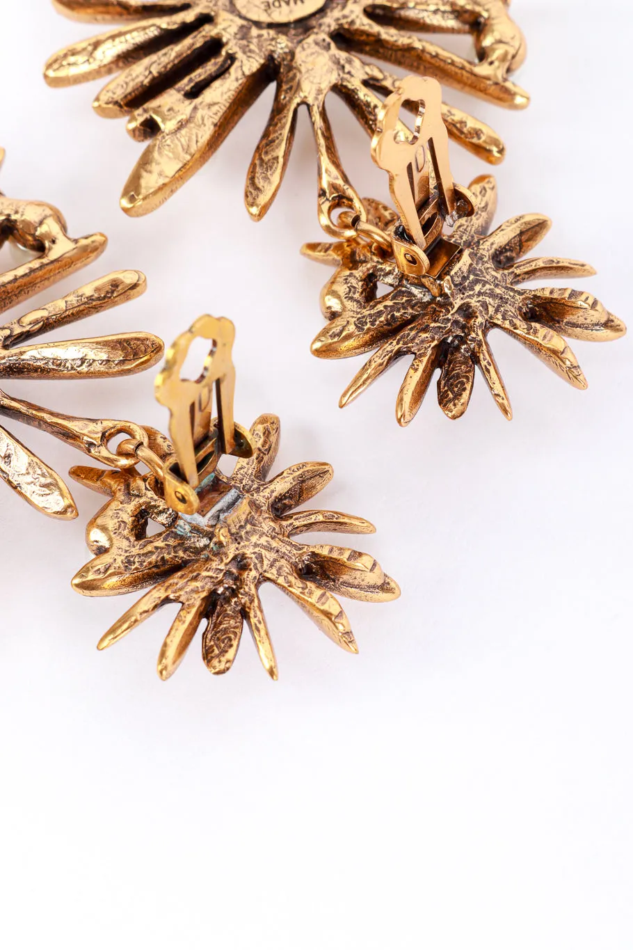 Golden Sunburst Drop Earrings