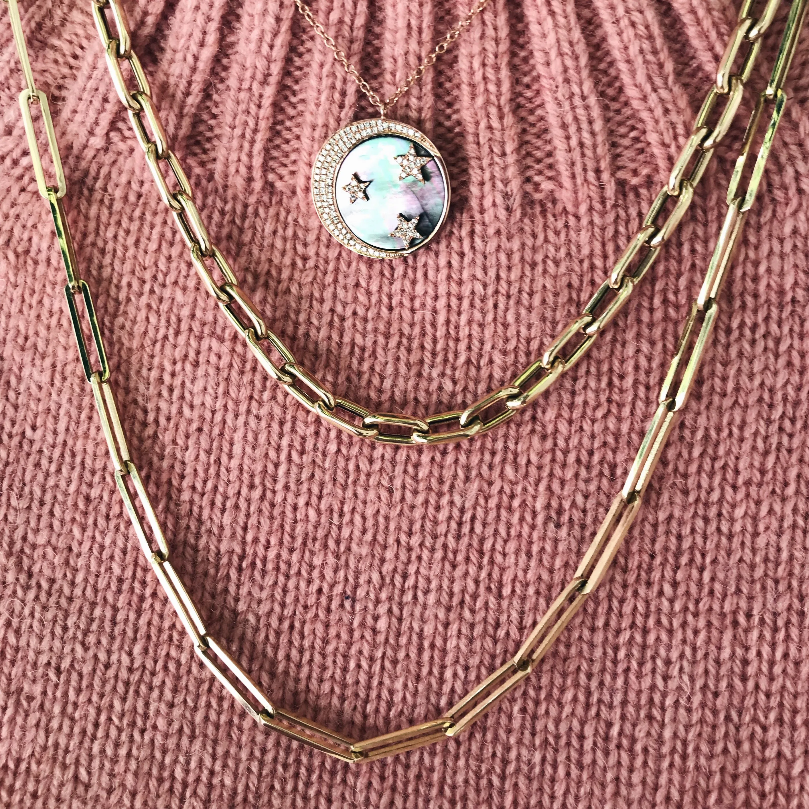Grande Luxe Paperclip Link Drawn Gold Cable Chain Necklace (solid)