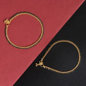 Green Color Rhinestone Anklets  (1Pair)