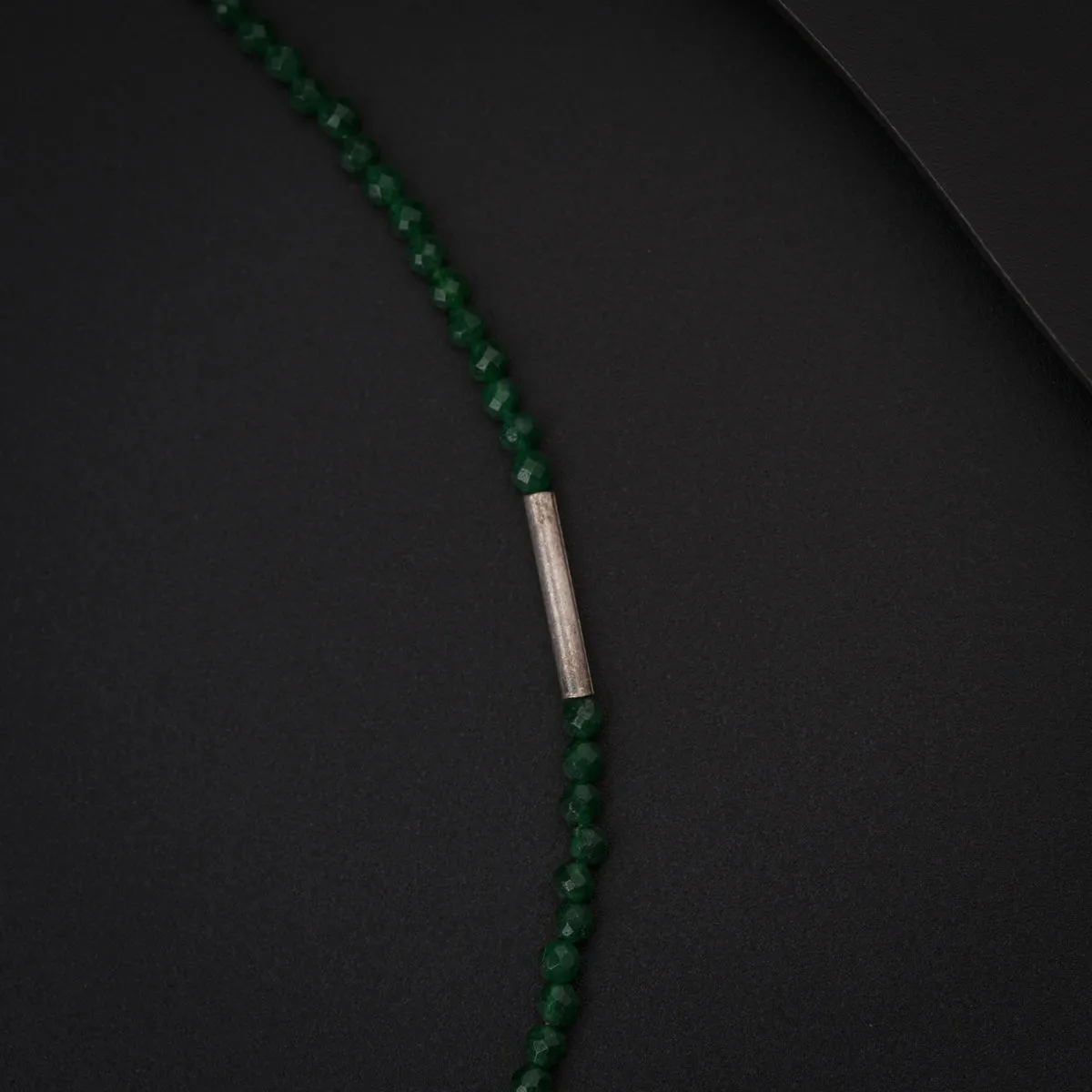 Green Onyx Silver Anklet