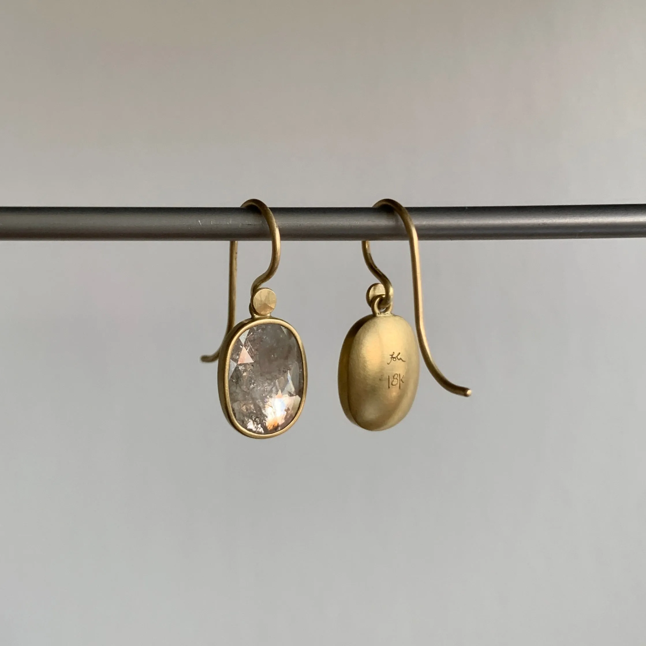 Grey Cushion Diamond Drop Earrings