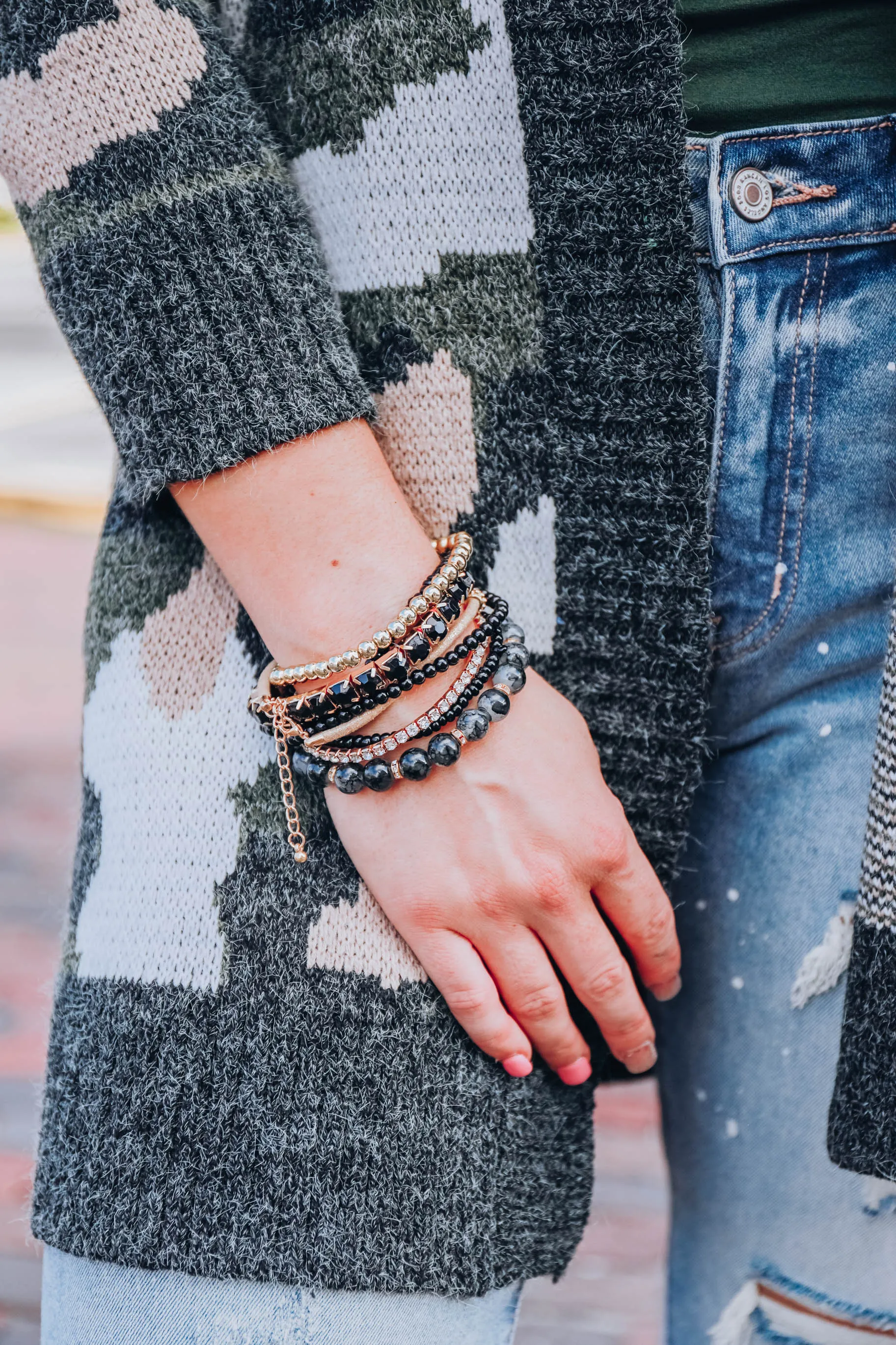 Hadley Stretch Bracelet Set - Black
