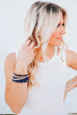 Hadley Stretch Bracelet Set - Navy