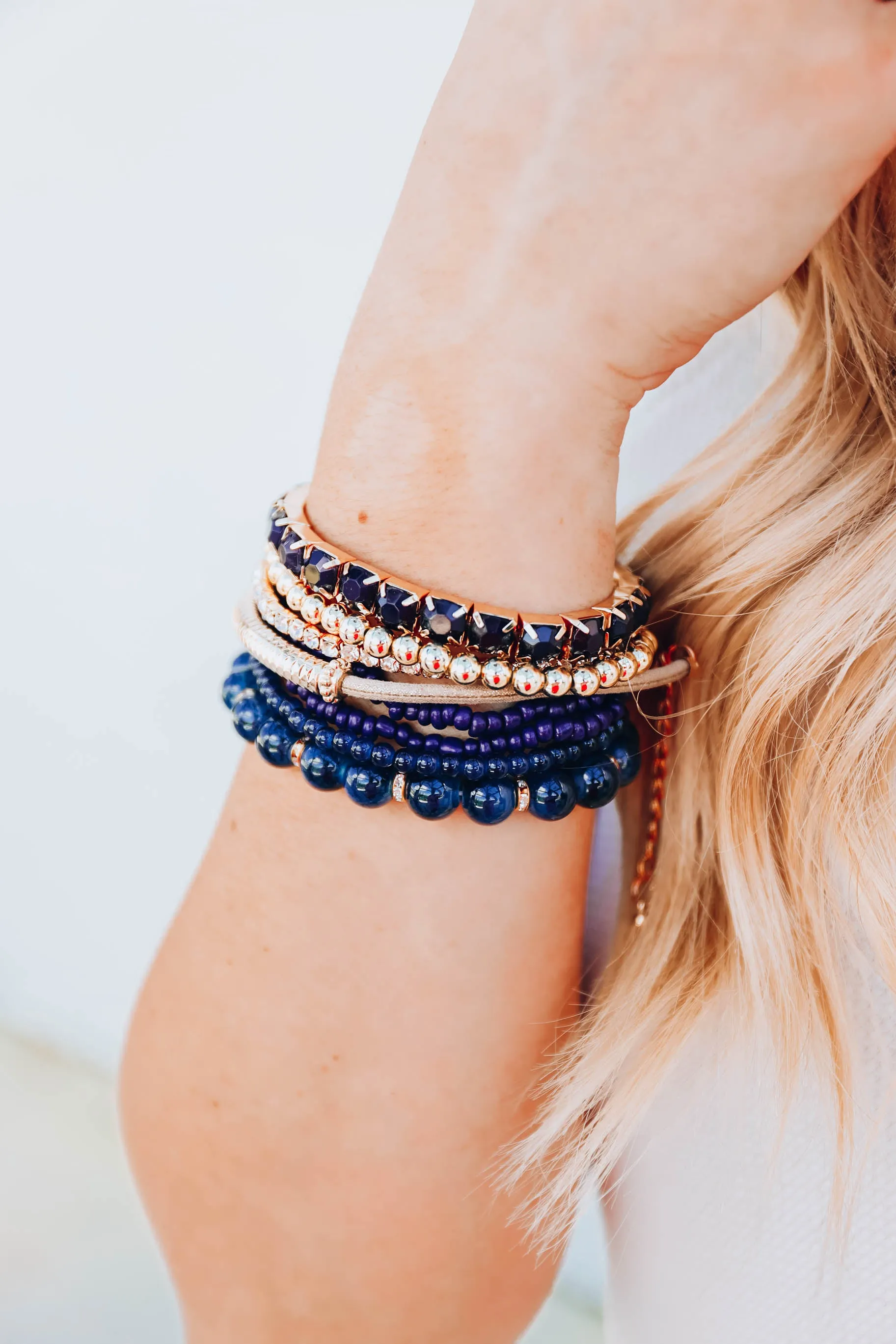 Hadley Stretch Bracelet Set - Navy