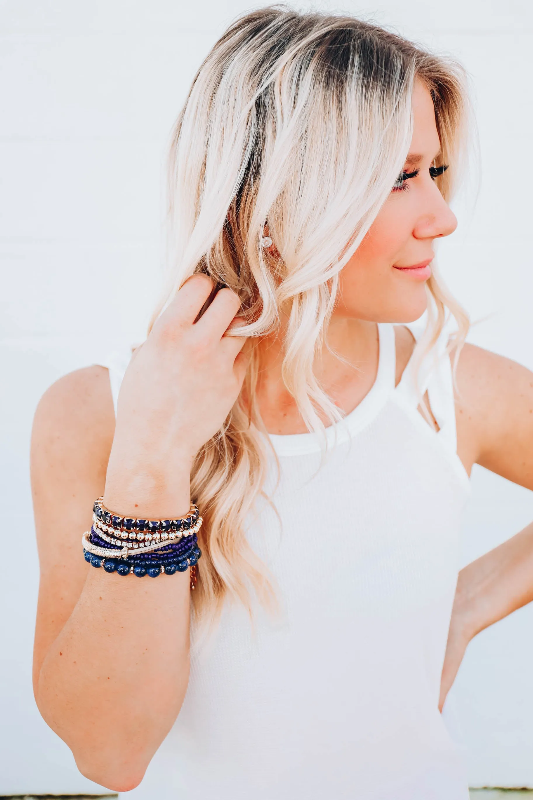 Hadley Stretch Bracelet Set - Navy