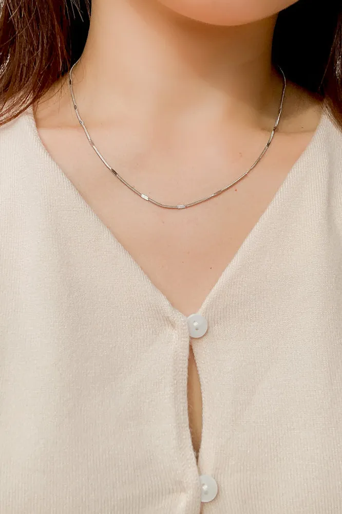 Hammered Snake Chain Necklace (Stainless Steel)