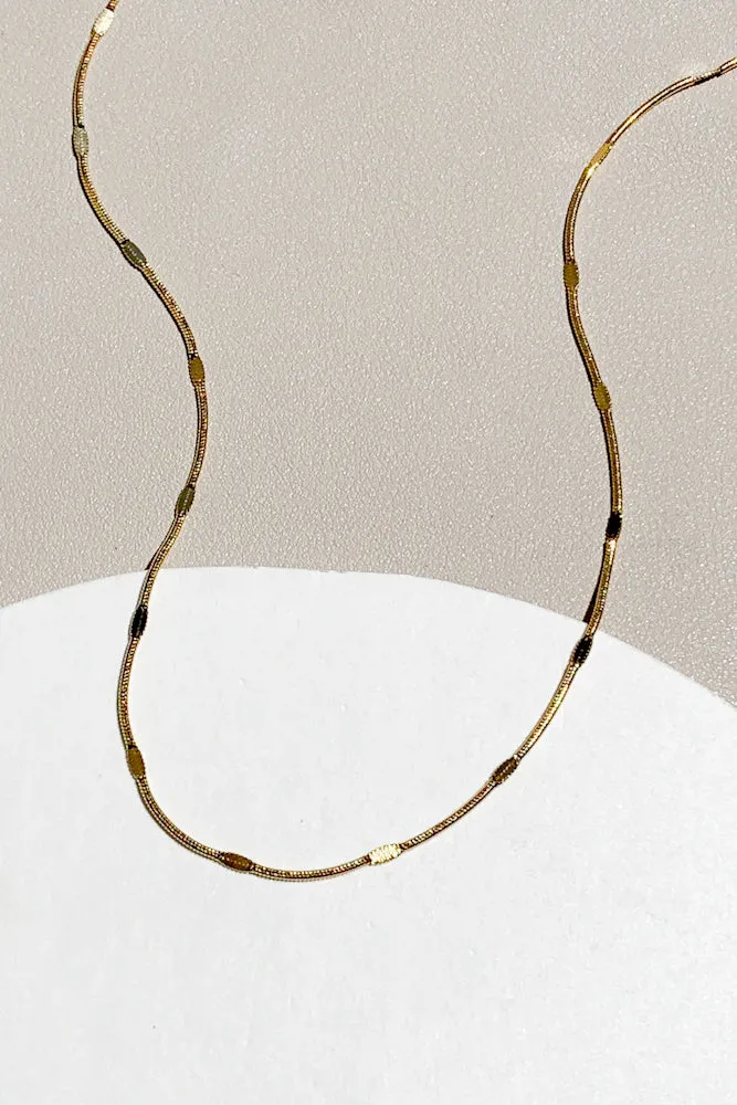 Hammered Snake Chain Necklace (Stainless Steel)