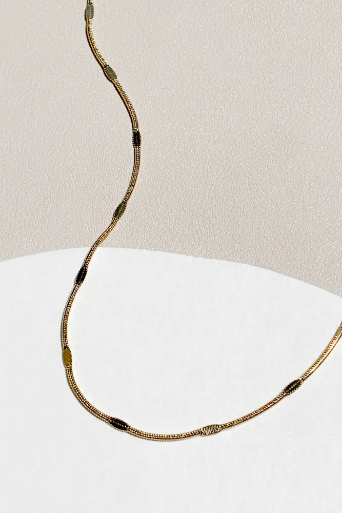 Hammered Snake Chain Necklace (Stainless Steel)
