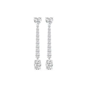 Heart & Oval Drop Earrings