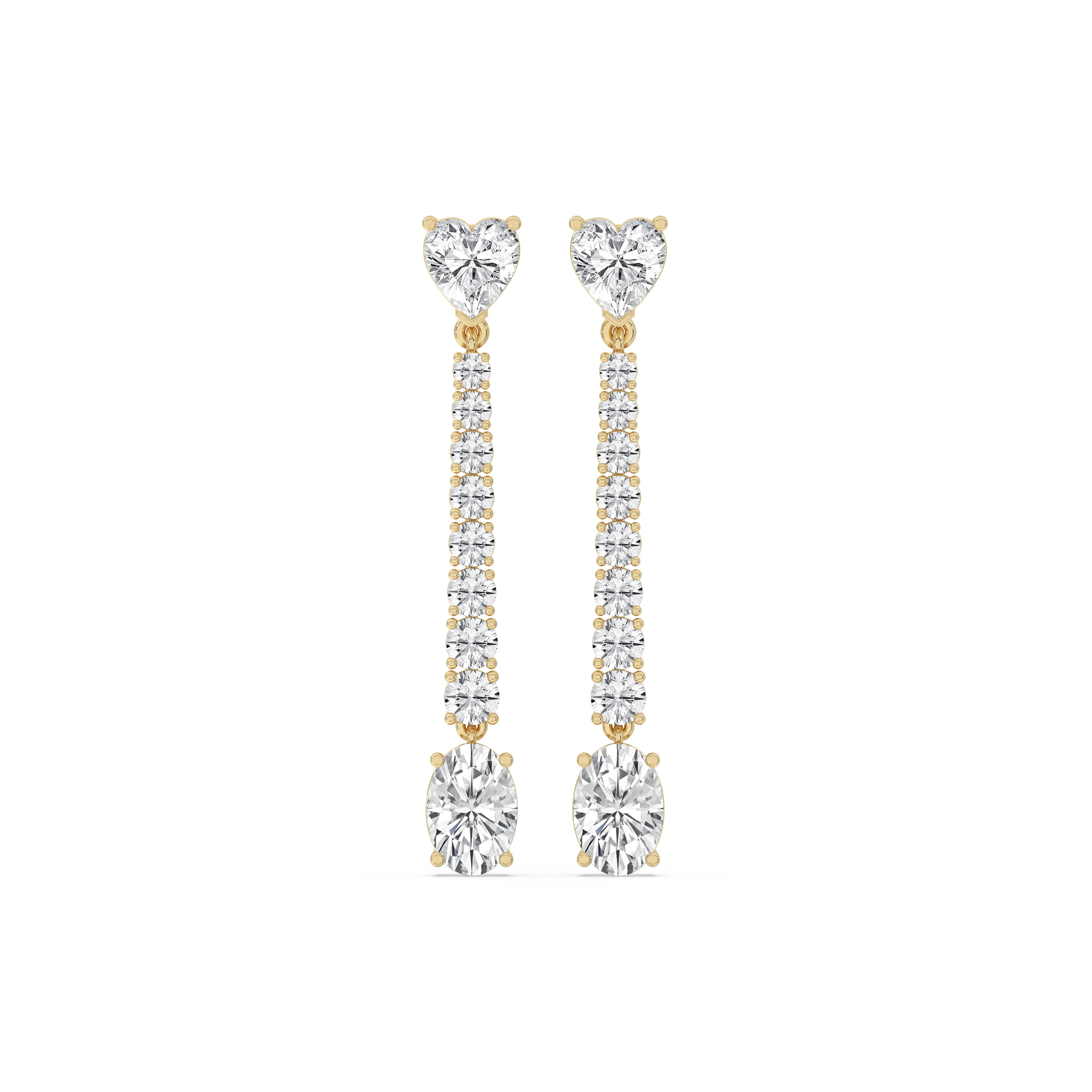 Heart & Oval Drop Earrings