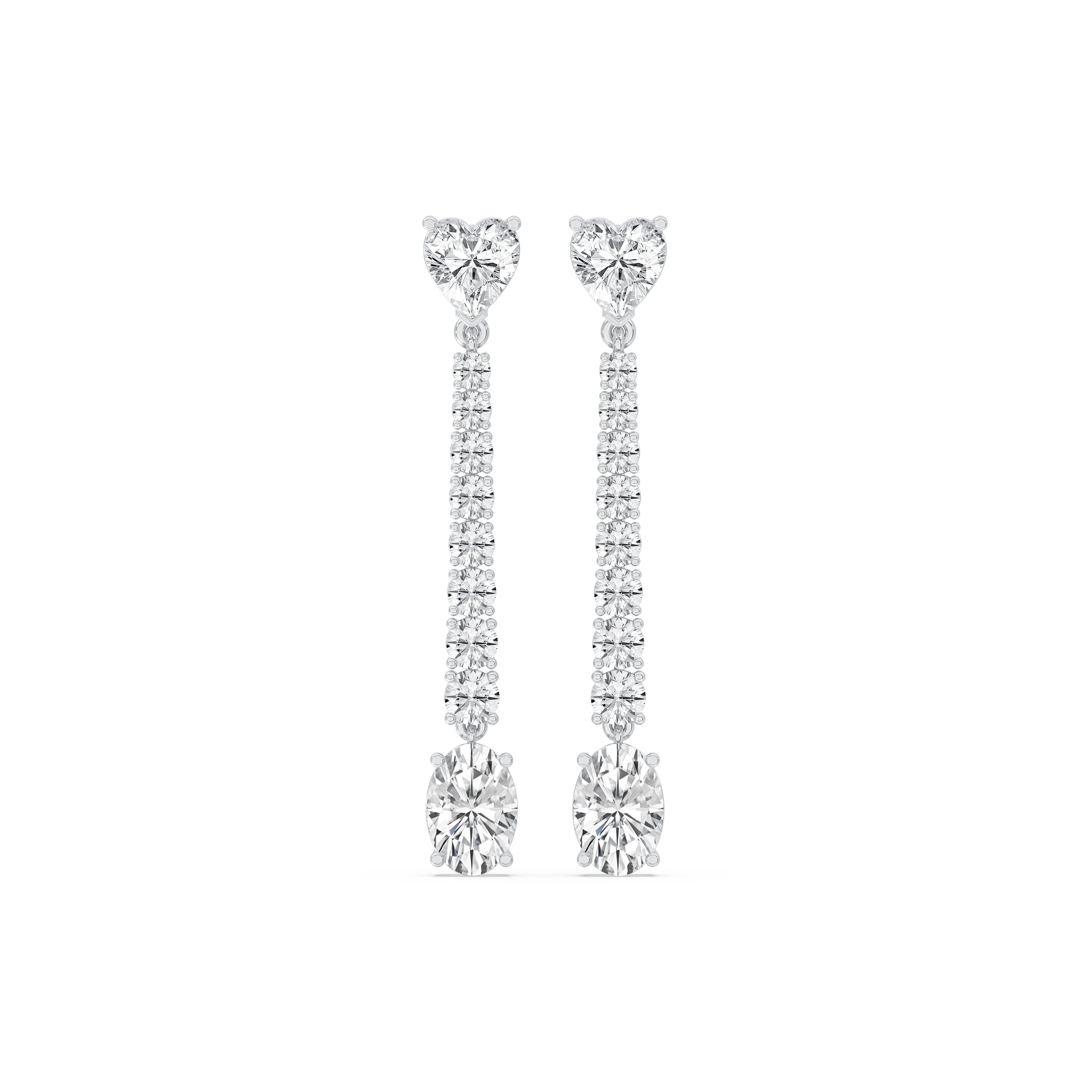 Heart & Oval Drop Earrings