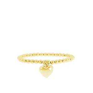 Heart Beaded Bracelet (Gold)