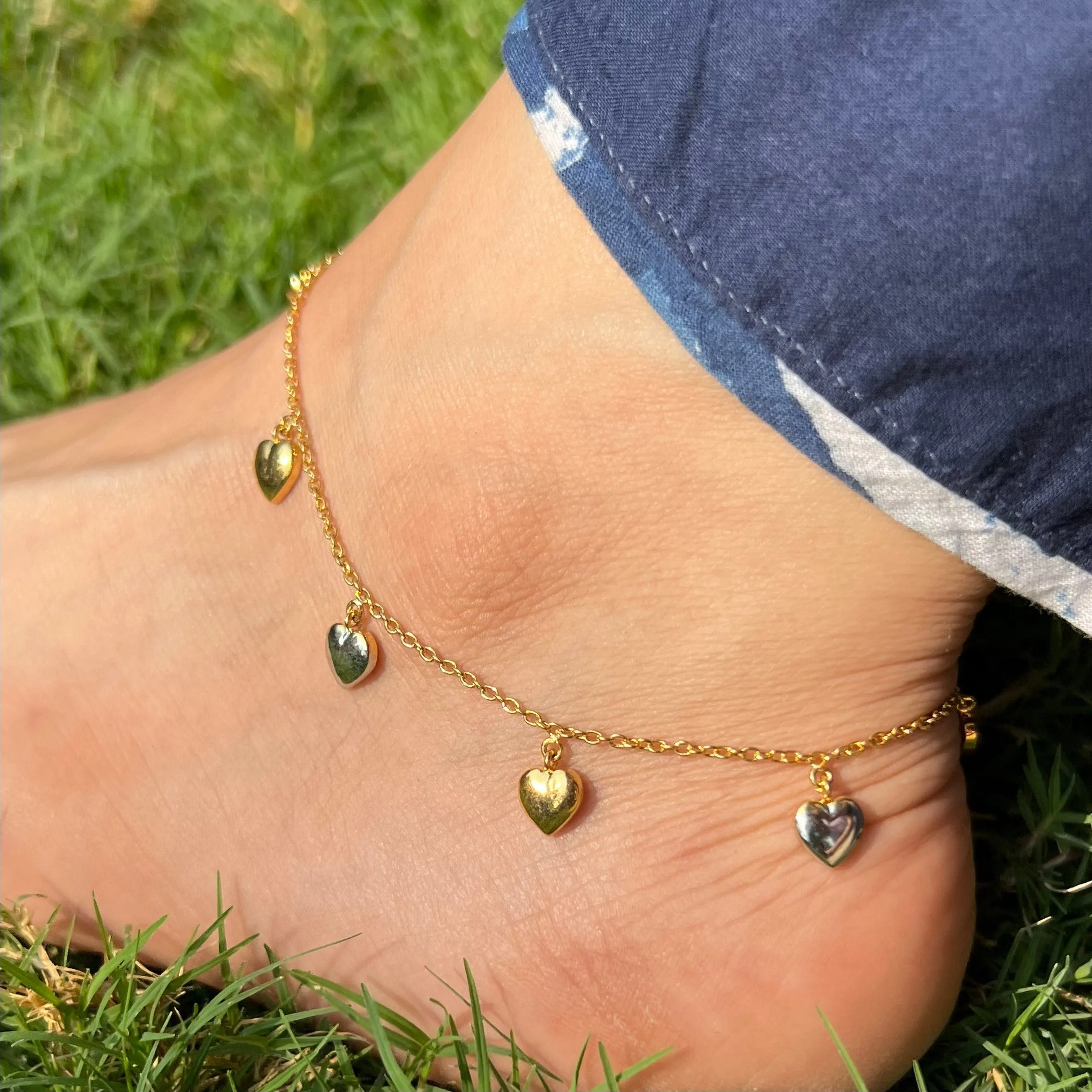 Heart Charm Anklet