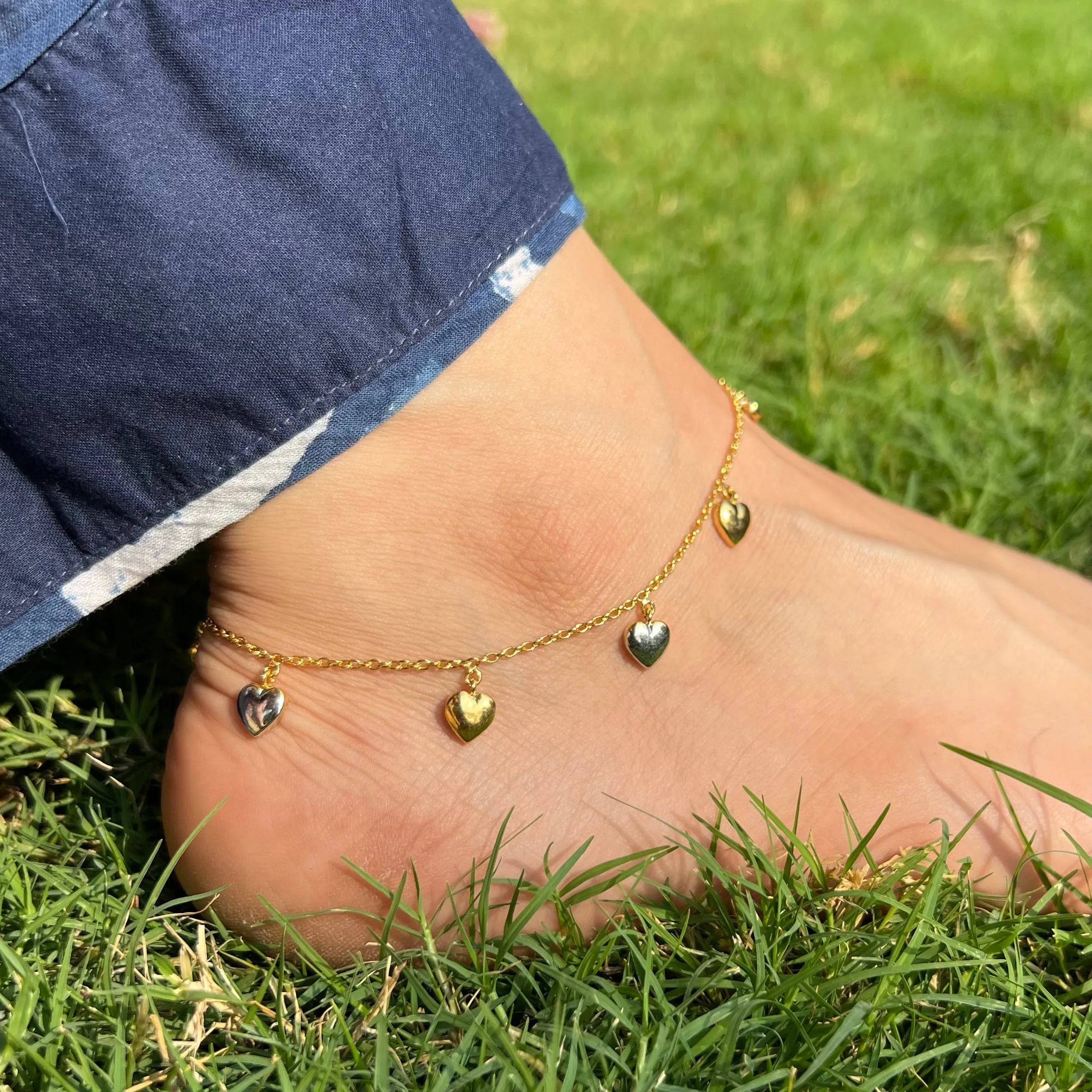 Heart Charm Anklet