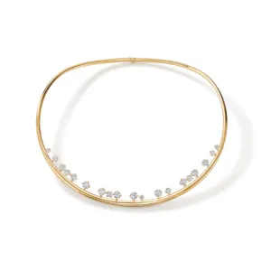 Hearts On Fire Barre 18K Yellow Gold Floating Diamond Choker Necklace