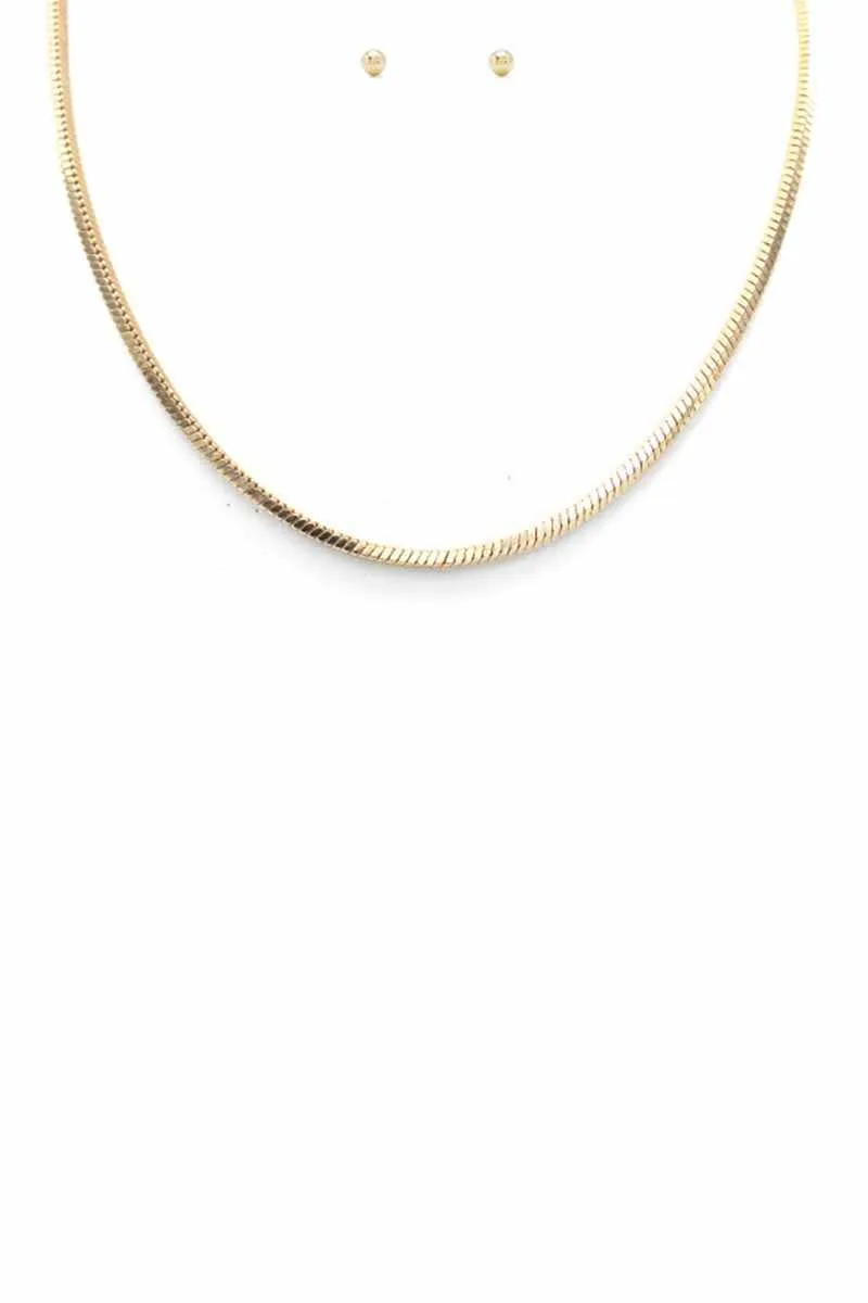 Herringbone Metal Chain Necklace
