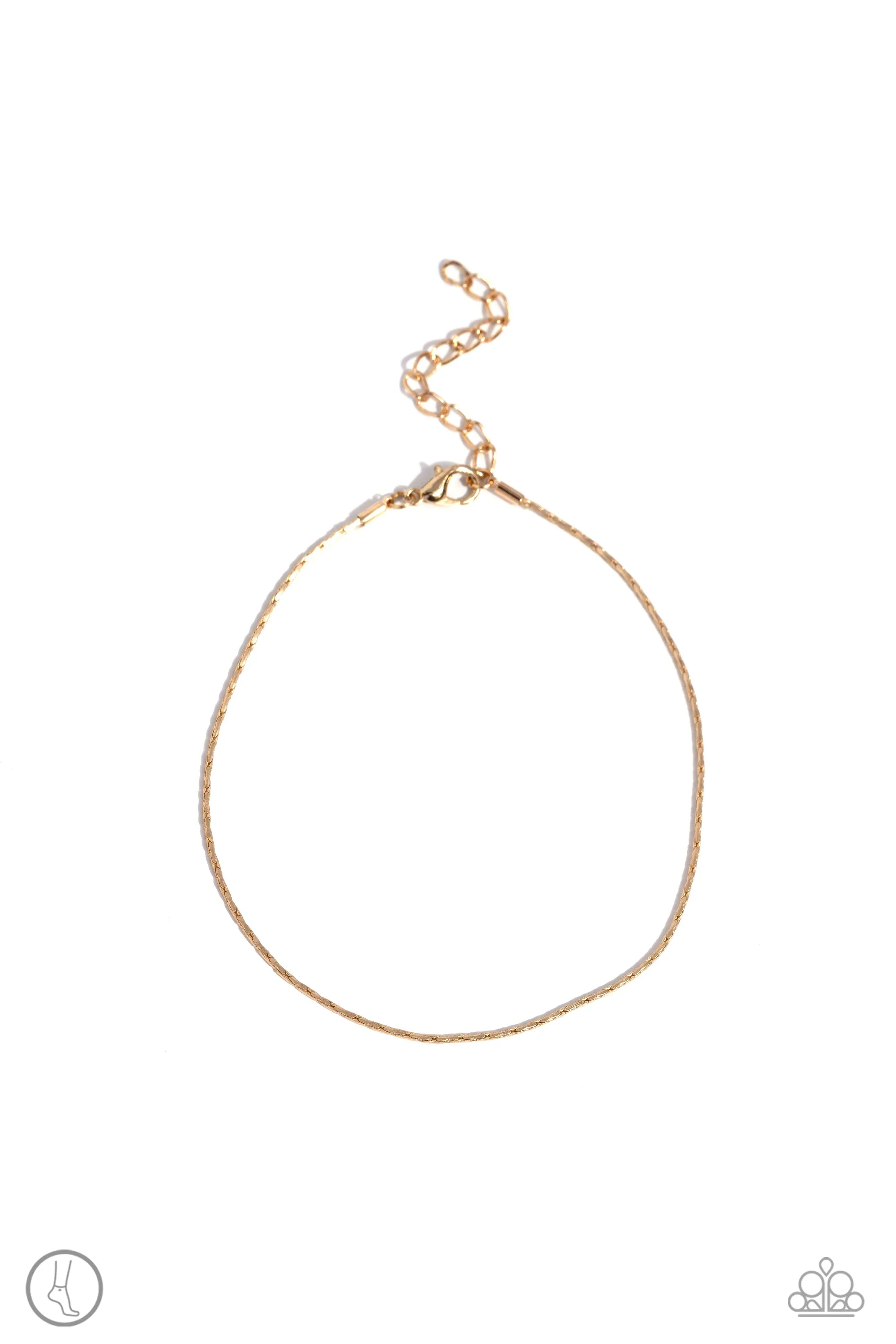 High-Tech Texture - Gold - Dainty Cobra Chain Paparazzi Anklet