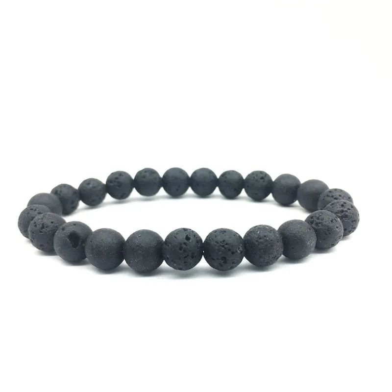 HOLIDAY JOY LAVA ROCK DIFFUSER BRACELETS BLACK