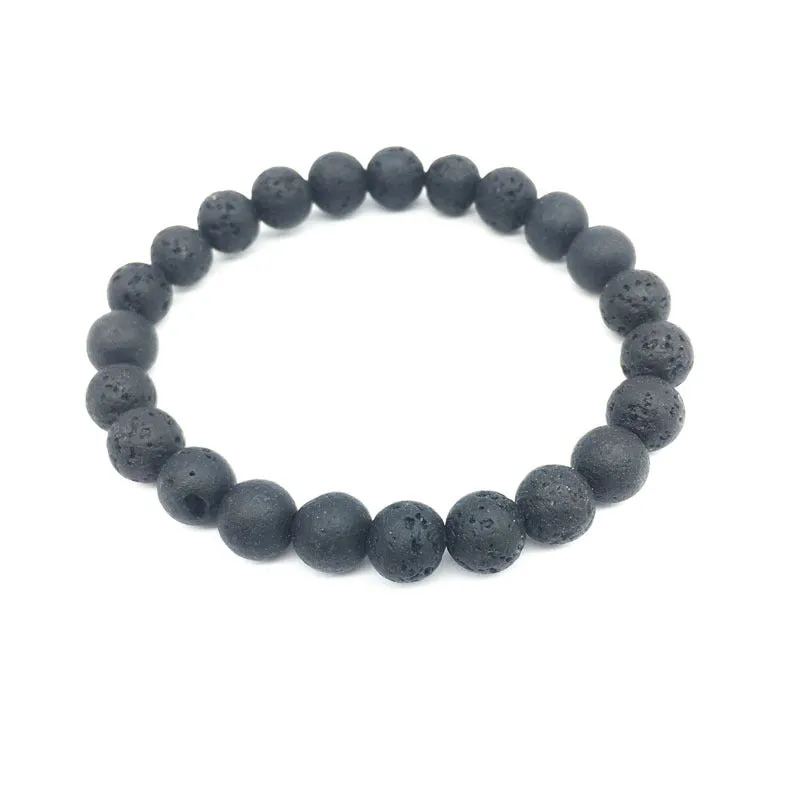 HOLIDAY JOY LAVA ROCK DIFFUSER BRACELETS BLACK