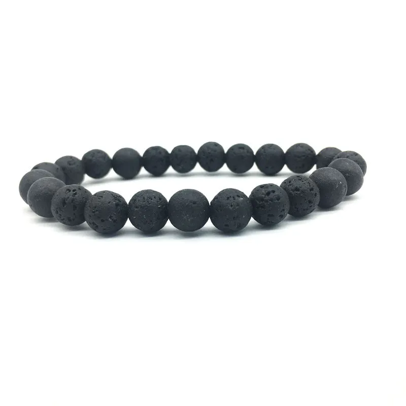 HOLIDAY JOY LAVA ROCK DIFFUSER BRACELETS BLACK