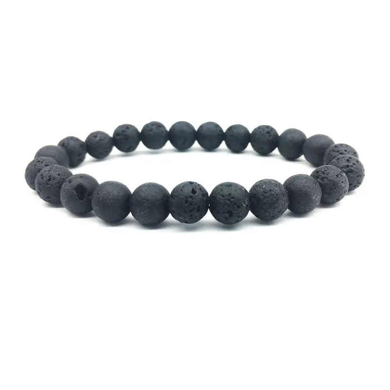 HOLIDAY JOY LAVA ROCK DIFFUSER BRACELETS BLACK