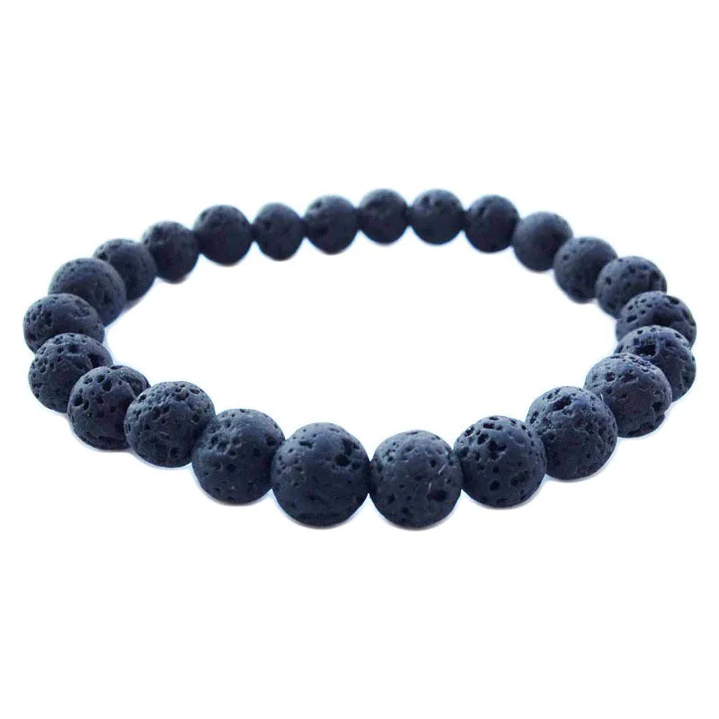 HOLIDAY JOY LAVA ROCK DIFFUSER BRACELETS BLACK