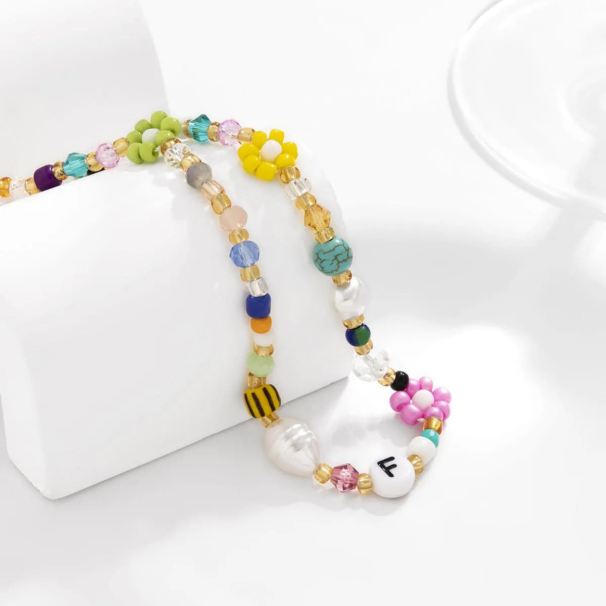 Howlite & Pearl Beaded Choker Necklace