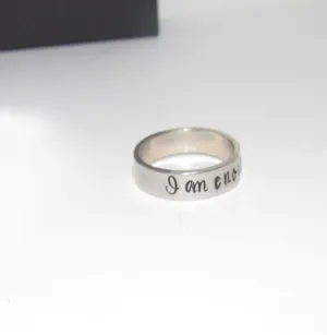 I am enough sterling silver ring, daily inspiration rings, sterling band ring, stamped jewelry , personalized rings, custom rings