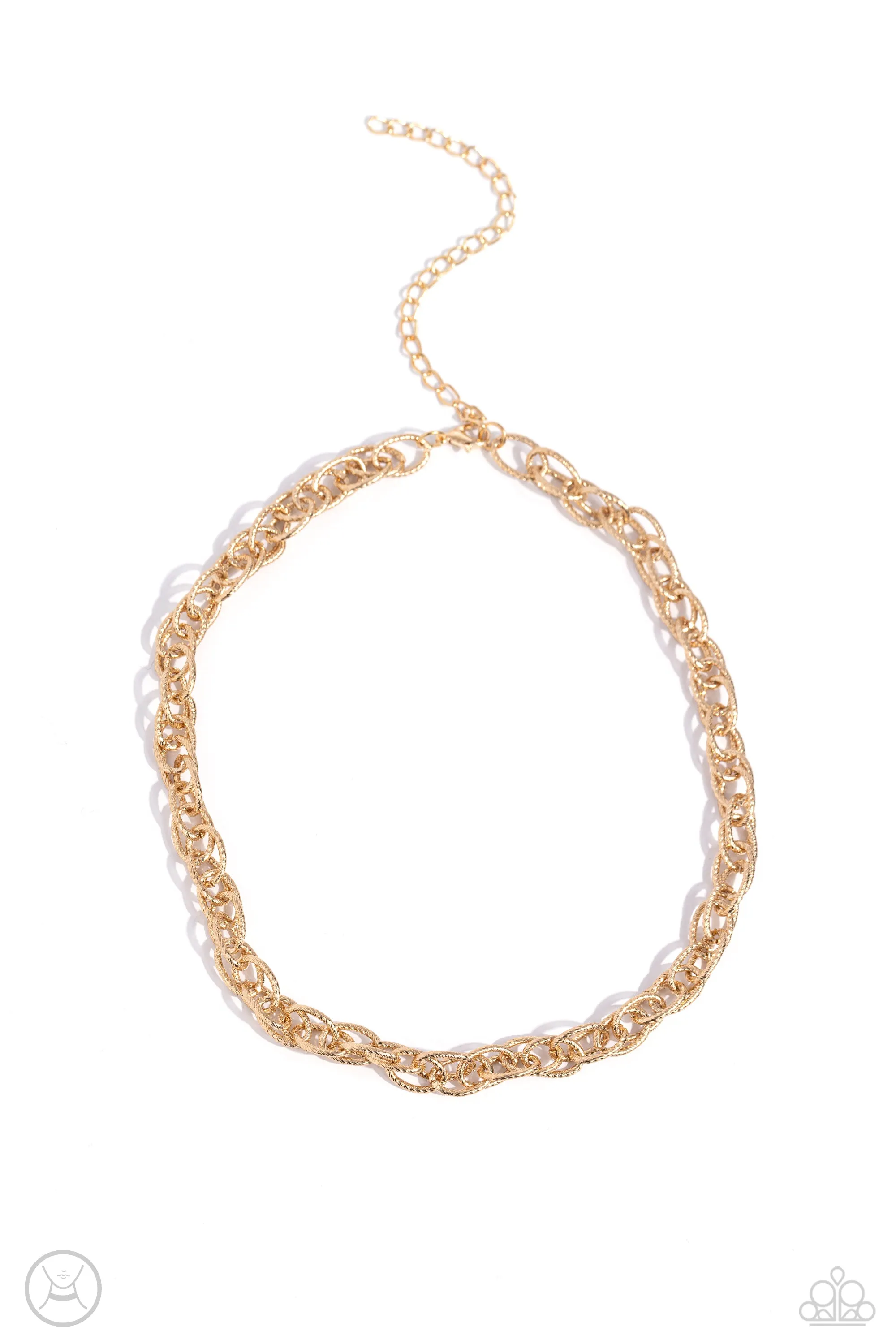 If I Only Had a CHAIN - Gold - Textured Link Paparazzi Choker Necklace
