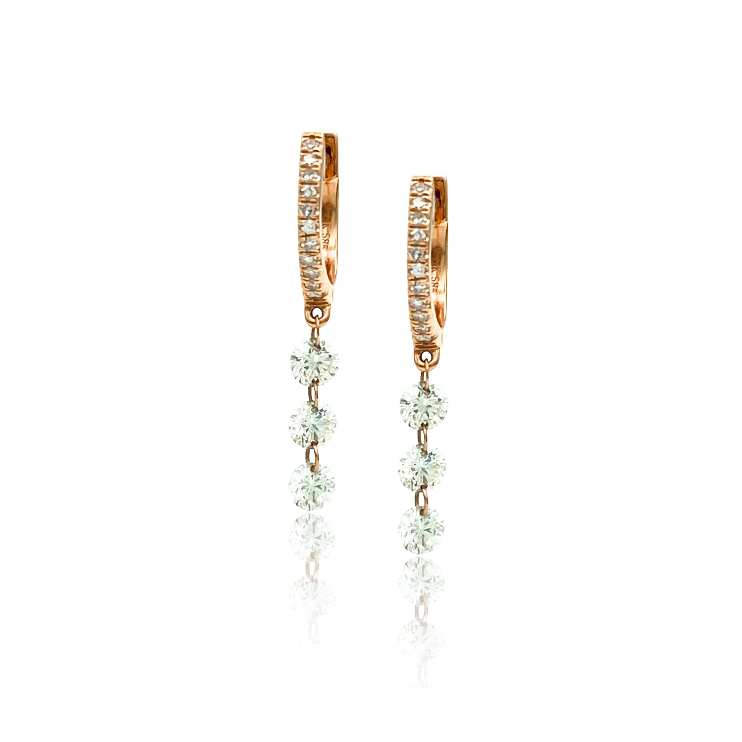 Illusion Drop Diamond Mini Hoops