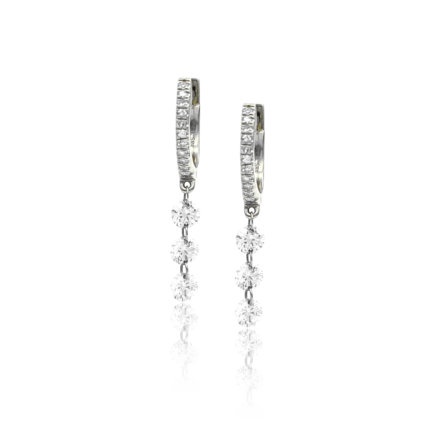 Illusion Drop Diamond Mini Hoops